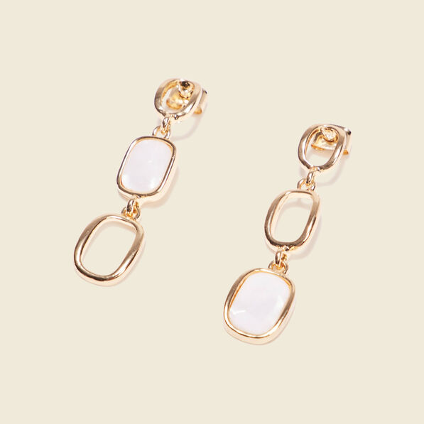 Boucles d'oreilles pendantes blanc femme