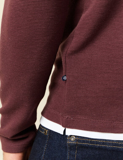 T-shirt manches longues bordeaux homme