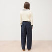 Pantalon coupe regular bleu marine femme