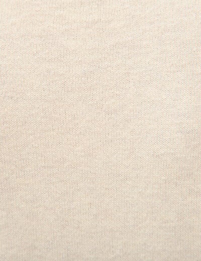 Pull droit col rond manches longues creme femme