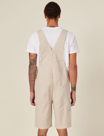 Salopette short droite beige homme