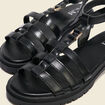 Sandales crantées noir femme