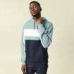 Sweat &agrave; capuche manches longues bleu gris homme