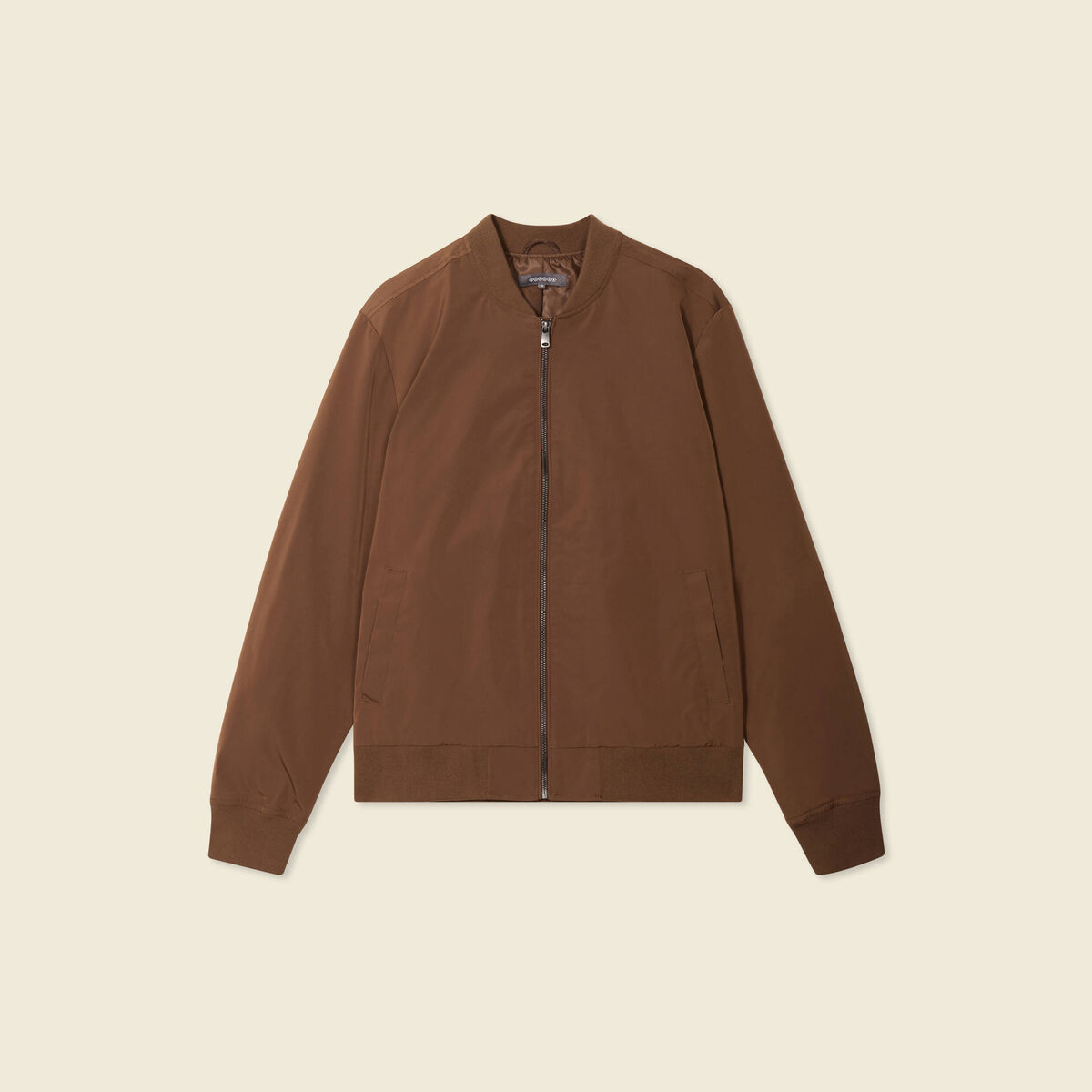 Blouson court manches longues doublé marron homme