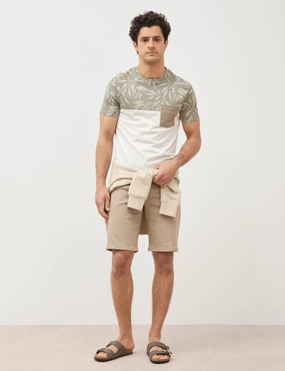 T-shirt manches courtes vert kaki homme