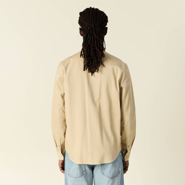 chemise manches longues beige homme Chemise manches longues beige homme