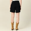 Bermuda droit taille haute noir femme