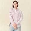 Chemise oversize en coton bleu ciel femme