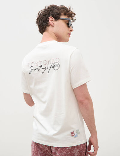 T-shirt en coton ecru homme