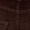 Pantalon barrel taille haute velours marron femme