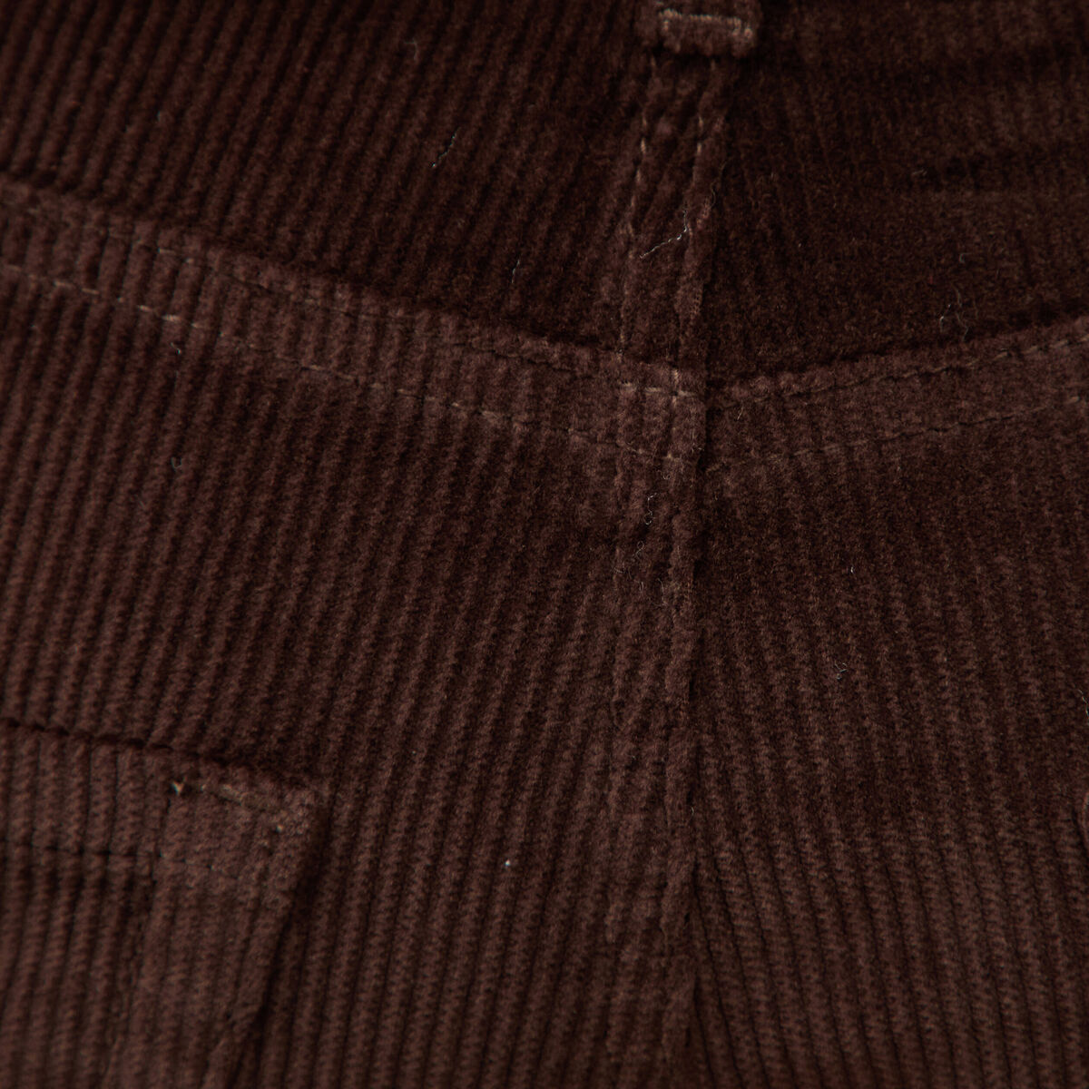 Pantalon barrel taille haute velours marron femme