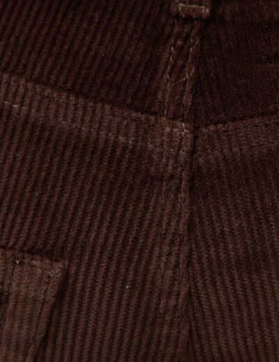 Pantalon barrel taille haute velours marron femme