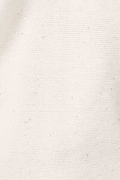 Pull manches longues sequins ecru femme