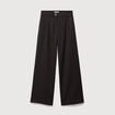 Pantalon large taille standard marron fonc&eacute; femme