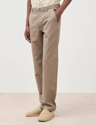 Pantalon chino taupe homme