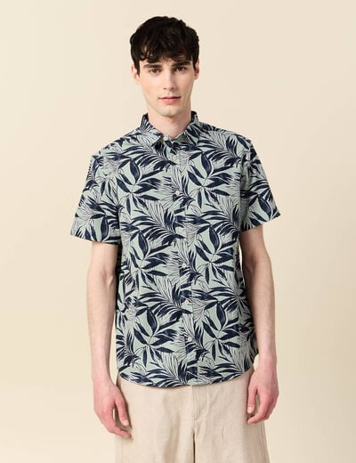 Chemise manches courtes vert homme