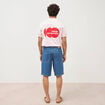 Bermuda en jean coton denim stone homme
