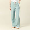 Pantalon loose taille haute vert pastel femme