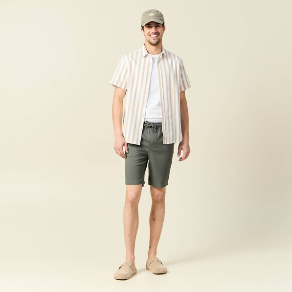 short droit avec cordon vert kaki homme Short droit avec cordon vert kaki homme