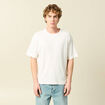 T-shirt ample en coton manches courtes ecru homme
