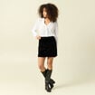 Jupe doubl&eacute;e broderie effet brillant noir femme