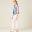 Veste sans manches en jean denim used femme