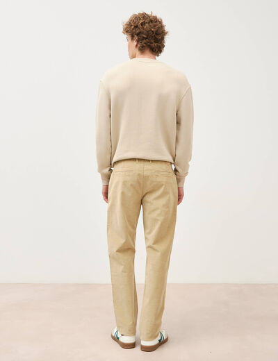 Pantalon straight velours longueur 32 beige homme