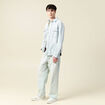 Jeans large 5 poches bleu ciel homme