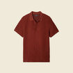 Polo manches courtes marron cognac homme