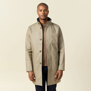 Trench mi-long col montant vert kaki homme