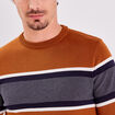 Pull manches longues marron homme