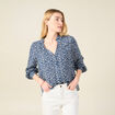 Blouse manches longues bleu marine femme