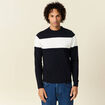 Pull manches longues bleu marine homme