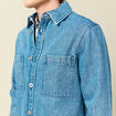 Surchemise en jeans coton coupe droite denim double stone homme