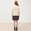 Pull droit col rond manches longues creme femme