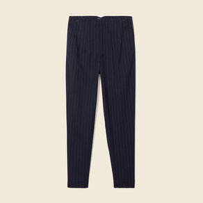 Pantalon cigarette bleu femme