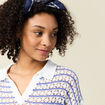 Pull manches courtes col polo bleu electrique femme