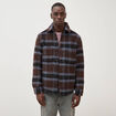 Surchemise oversize manches longues marron homme