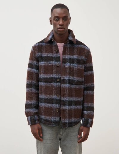 Surchemise oversize manches longues marron homme