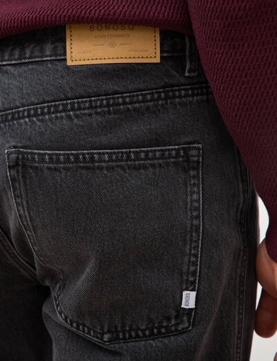 Jeans large relaxed denim noir homme