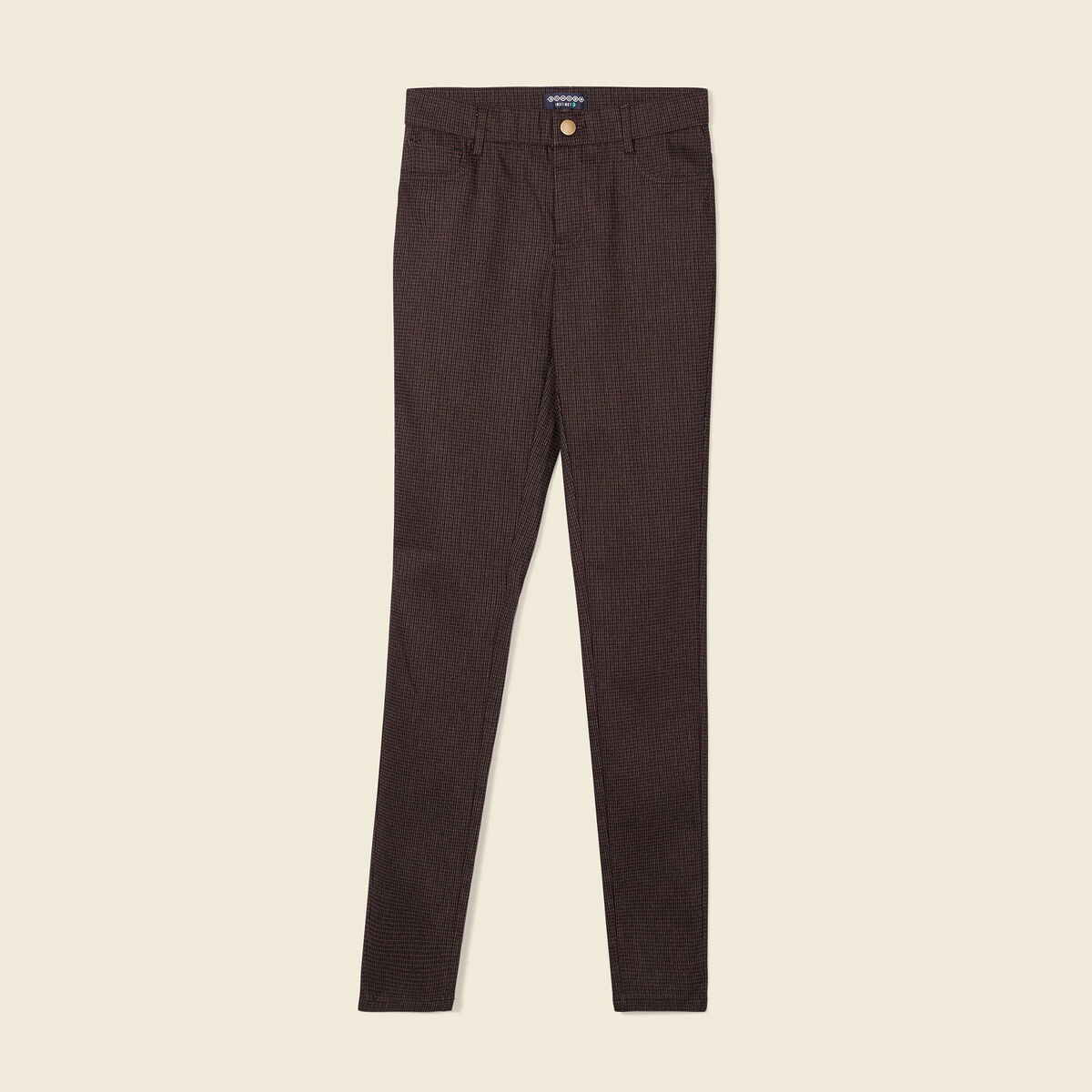 Pantalon skinny marron femme