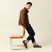 Blouson zipp&eacute; col montant marron homme