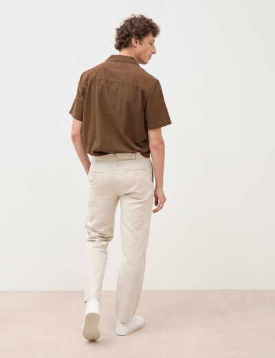 Chino coupe droite longueur 32 ecru homme