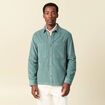 Surchemise courte droite en velours bleu gris homme