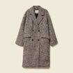 Manteau oversize col montant gris fonc&eacute; femme