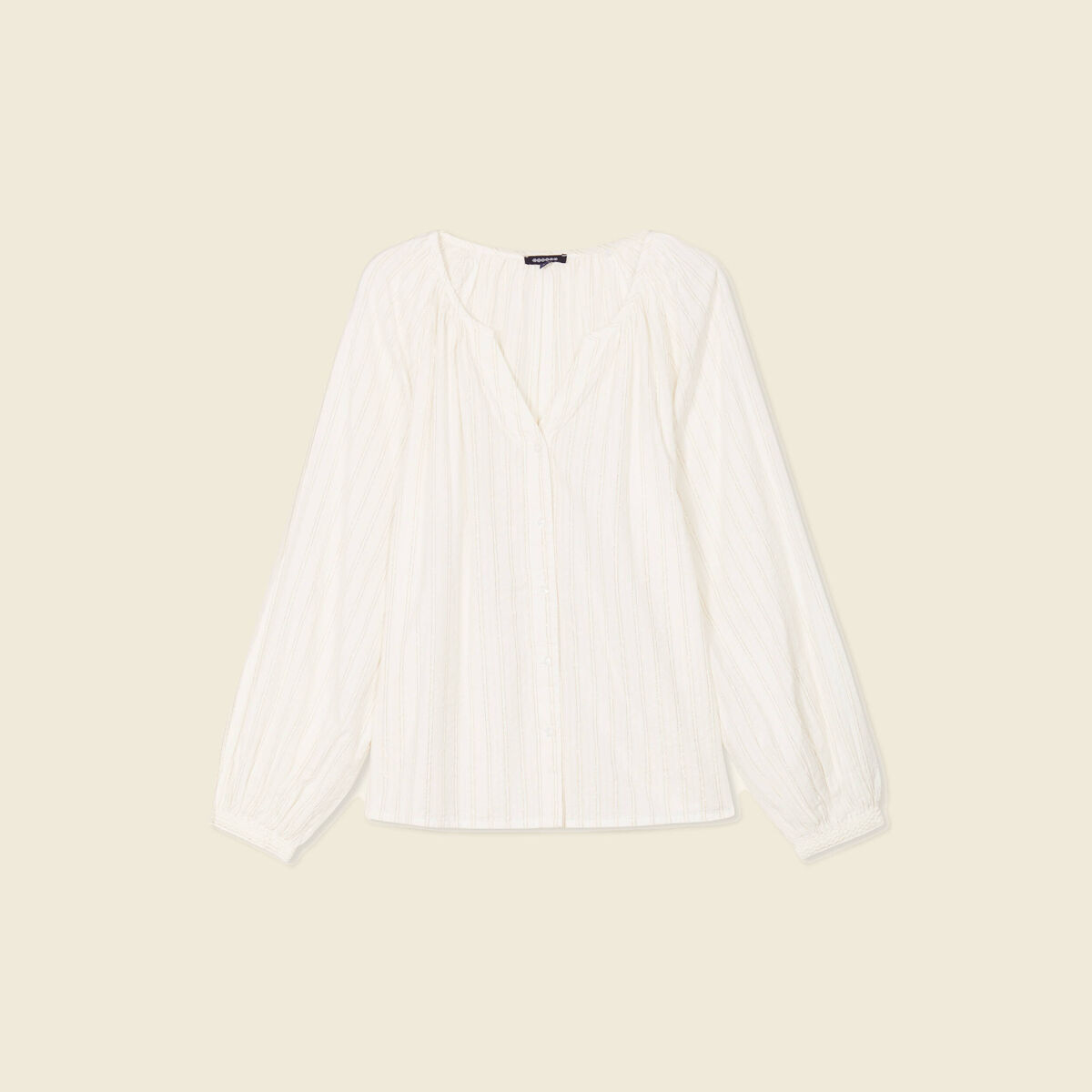 Blouse manches longues ecru femme