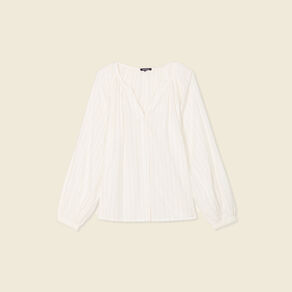 Blouse manches longues ecru femme