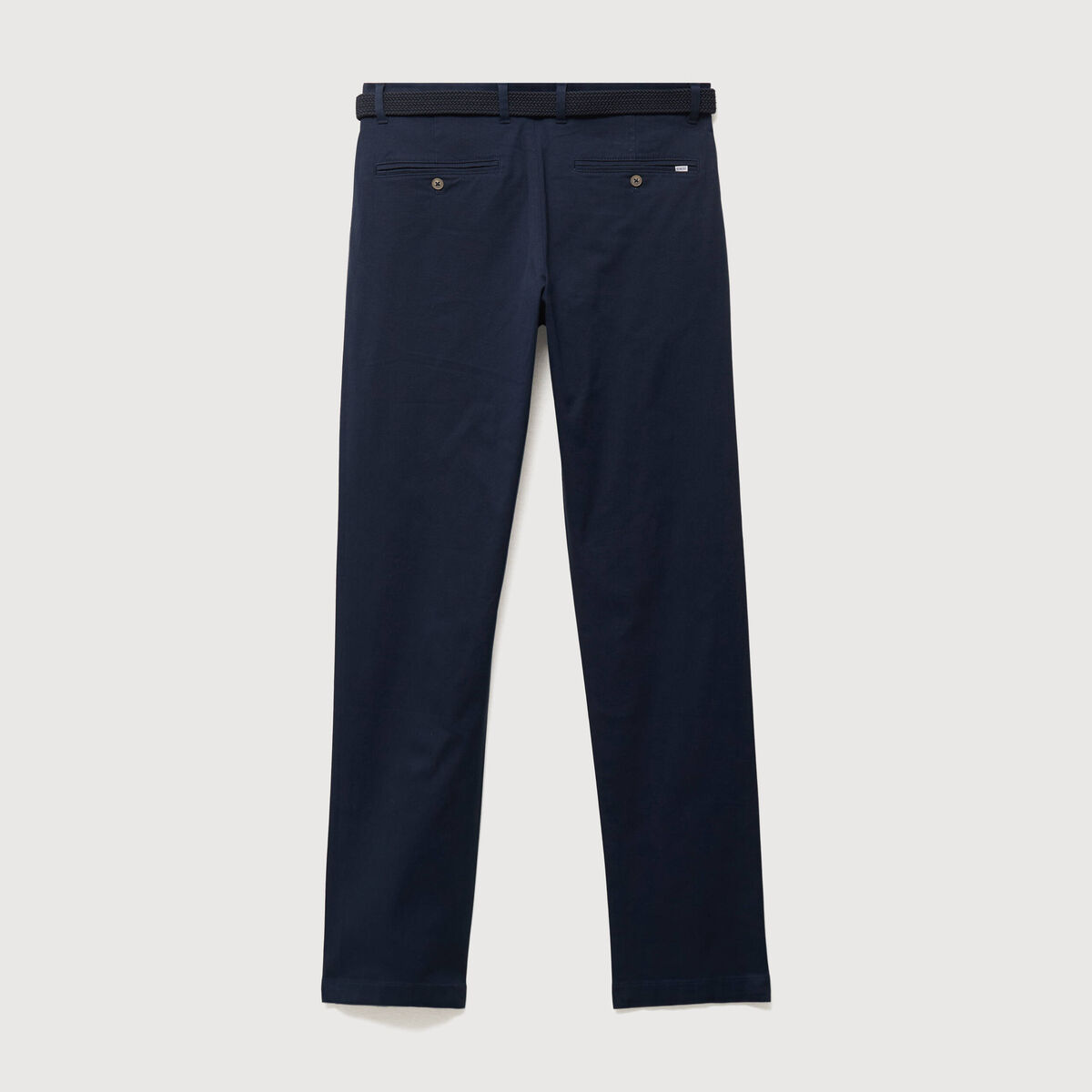Pantalon straight longueur 32 ceinture bleu marine homme