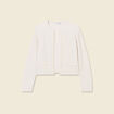 Gilet manches longues creme femme