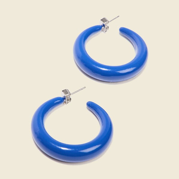 boucles doreilles creoles bleu electrique femme Boucles d'oreilles créoles bleu electrique femme